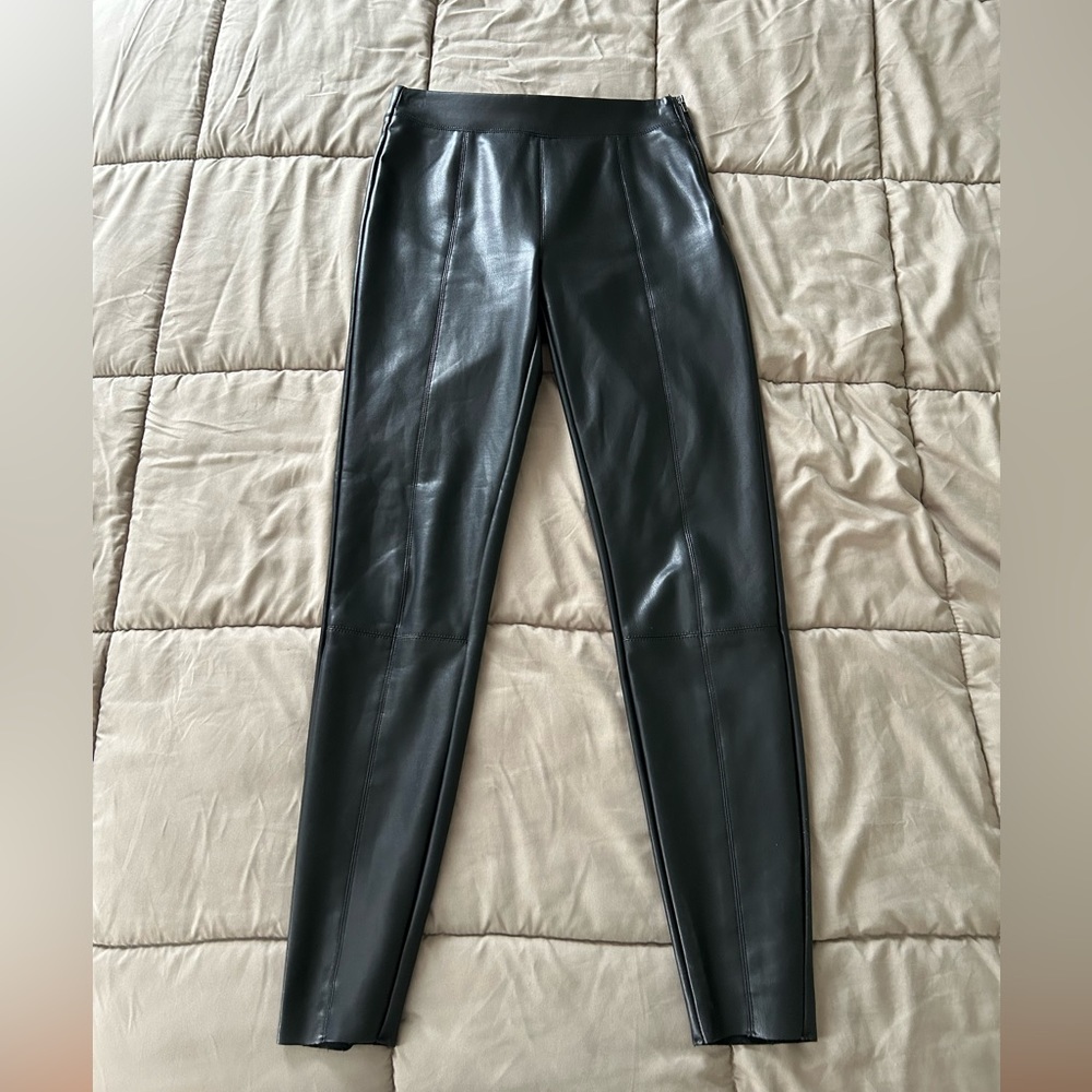 Top shop faux leather skinny fit pants in black